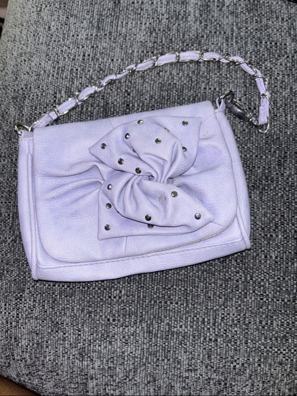 Lilac Bow Studded clutch - Women